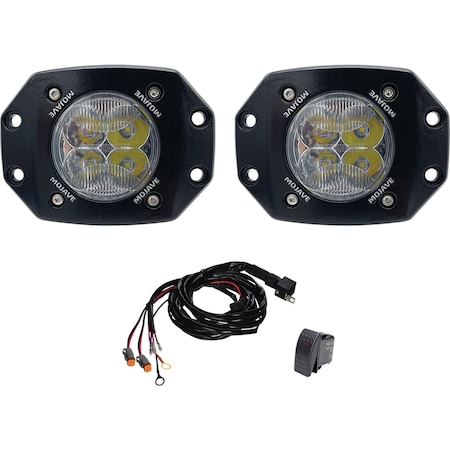 Dual LED 3 Flush Mount Mojave Light Kit 3.300 Amps, 12-24 Volt;